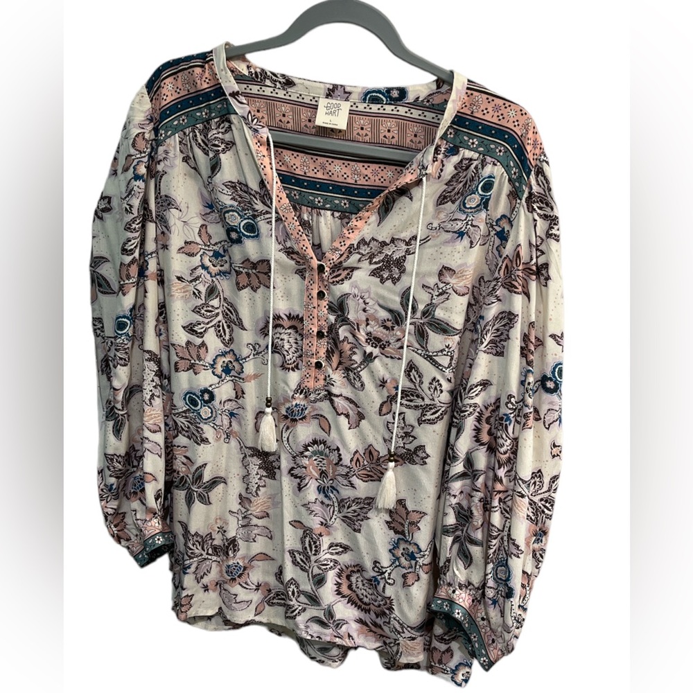 NWOT Good Hart (Matilda Jane) Floral Blouse ~ Size Large